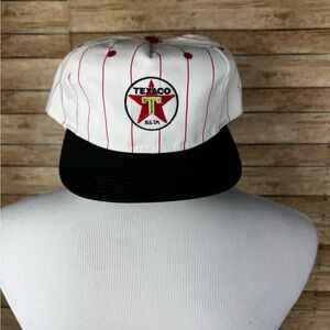 Texaco VTG White and Black Cap with Red Stripes